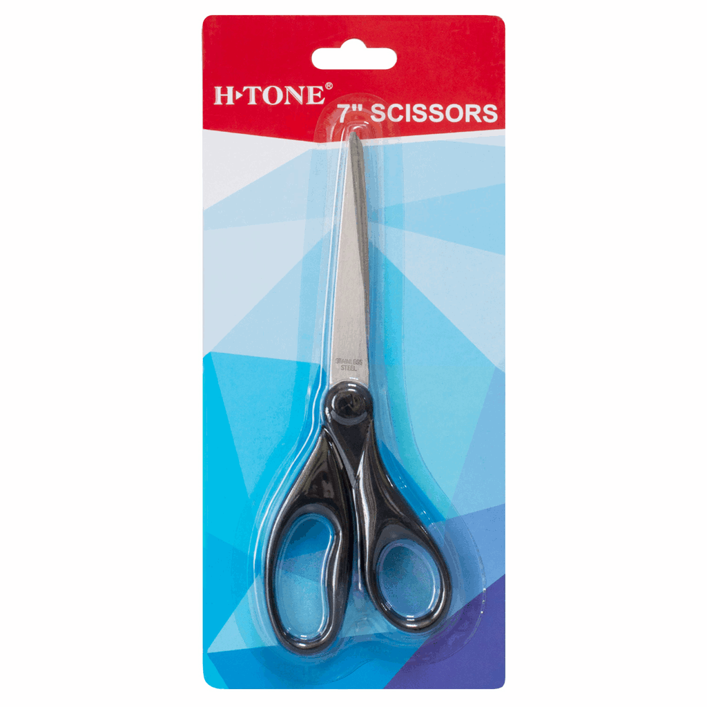 Ножиці офісні 180 мм (18 см) в блістері, чорні H-Tone (JJ406332)